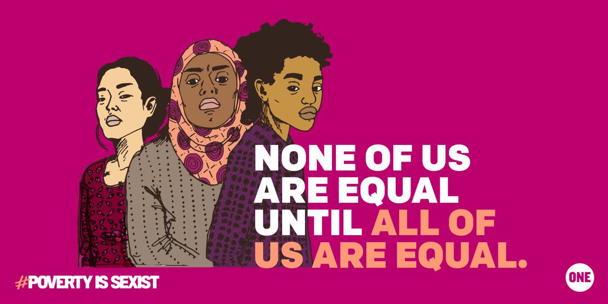 RED's tweet photo. NONE OF US ARE EQUAL UNTIL ALL OF US ARE EQUAL. This #InternationalWomensDay we’re fighting with the @ONECampaign for women’s equality because #PovertyIsSexist. https://t.co/Uasxhkwtew https://t.co/BFVqclVVRs