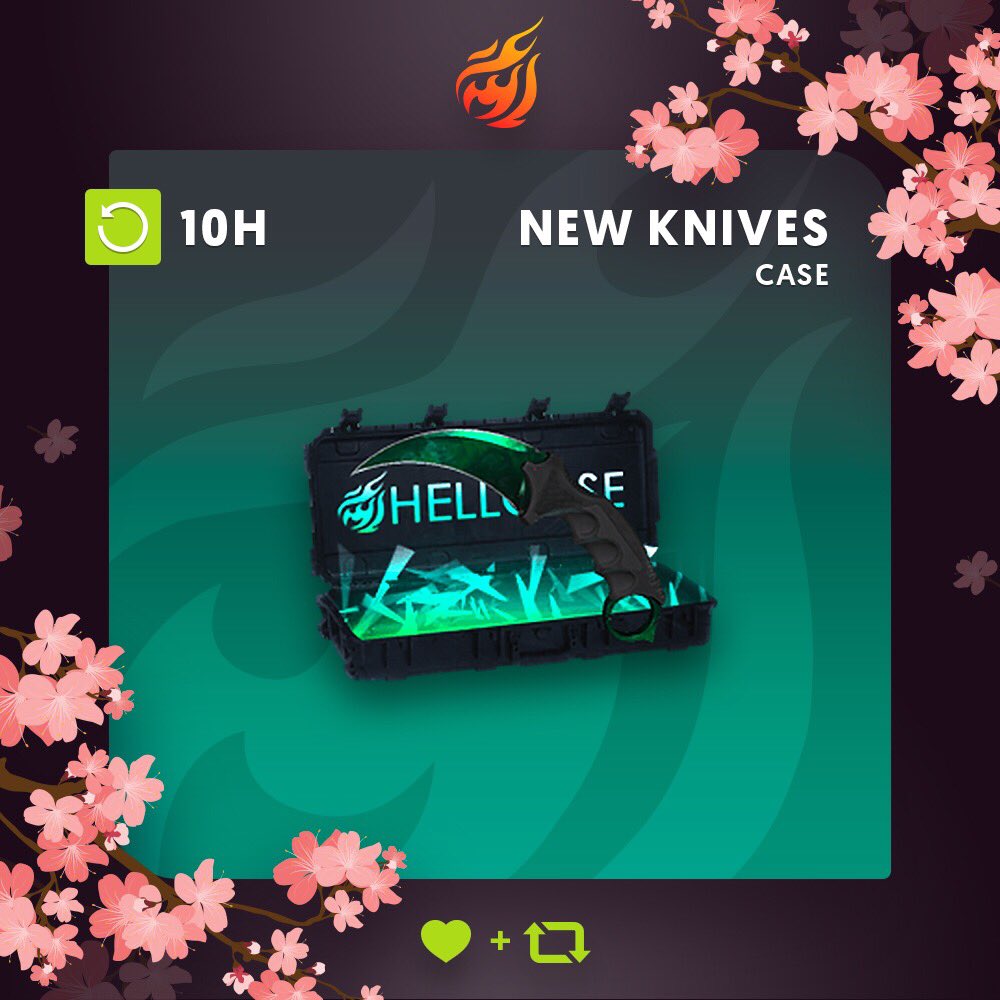 hellcase's tweet photo. 🌥️ New Knives Case #Giveaway:
⛅️ CLICK https://t.co/rSkv0LsJxK 
🌤️ Like + RT + Follow us
☀️ Tag your friend

🏆A winner in 10h! https://t.co/pL3BfbpLbi