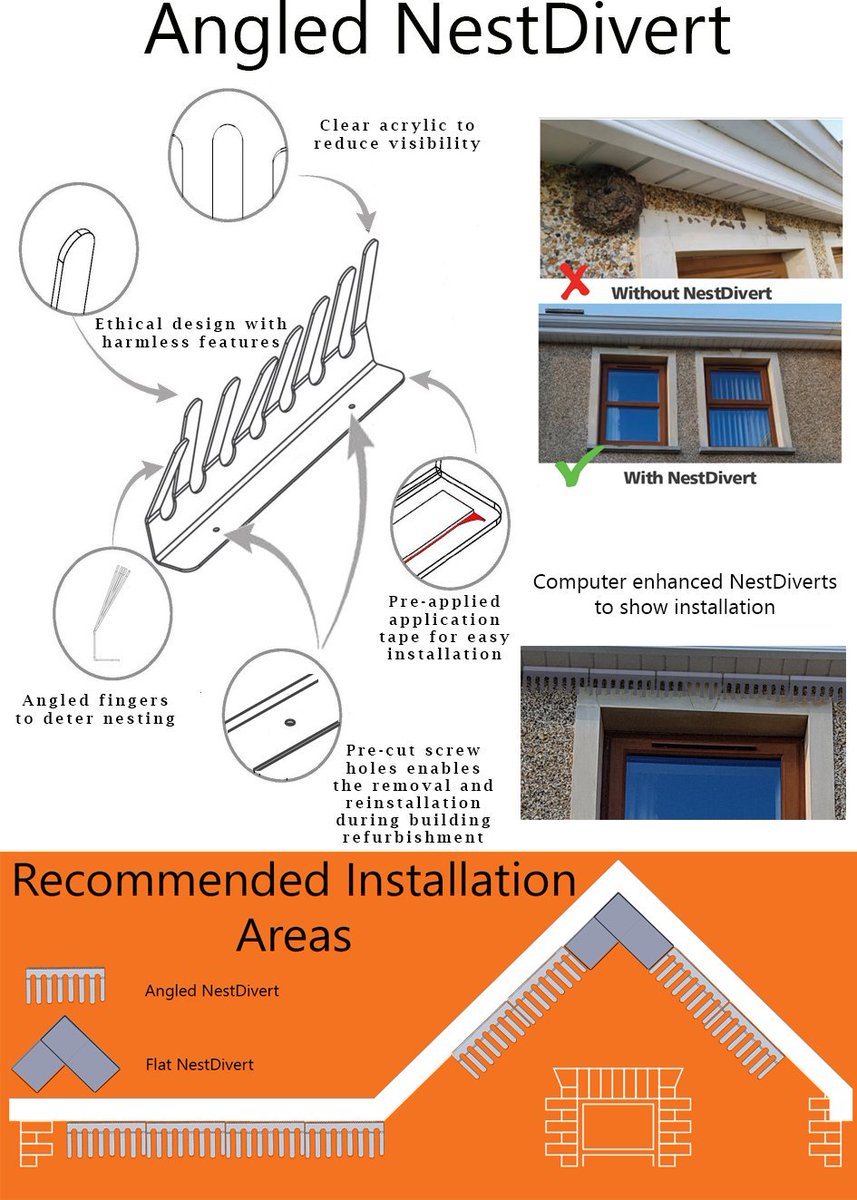 The original Angled NestDivert. Solve the problem...before it begins. Visit nestdivert.com for more info. #investni #innovationvoucher #pestcontroluk #pestcontrol #birddeterrent #nestdeterrent