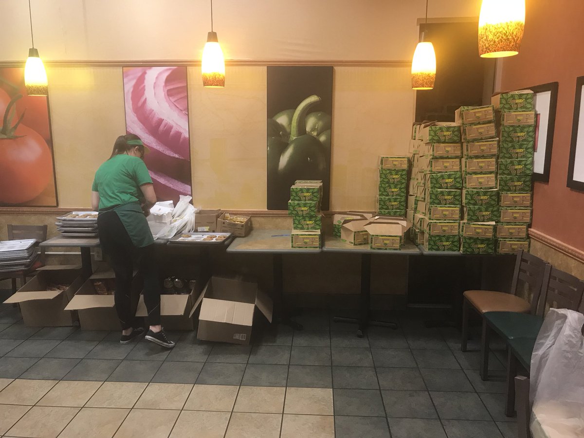 BrettSchimmel's tweet photo. My team and I made it happen! 250 boxed lunches! I couldn’t ask for better employees. Love my job and love my staff. @SUBWAY #bestjobever #4yearsofservice https://t.co/6rOosyAvS6