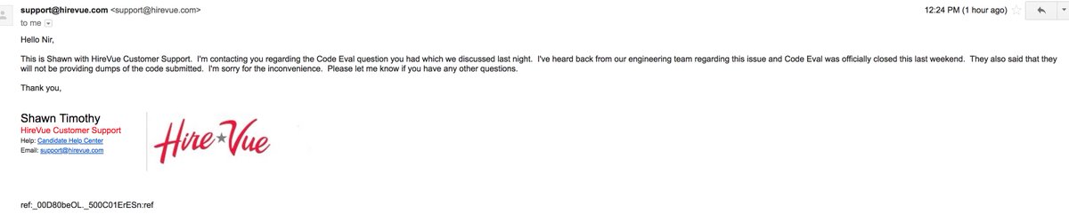 niralfasi's tweet image. #Hirevue please ask your engineering team which refuses to give us our code back, how hard is it to run 3 simple git commands on their user's directories and create a github repo with our code. So simple to do, that it makes me wonder what's up with this crappy attitude...