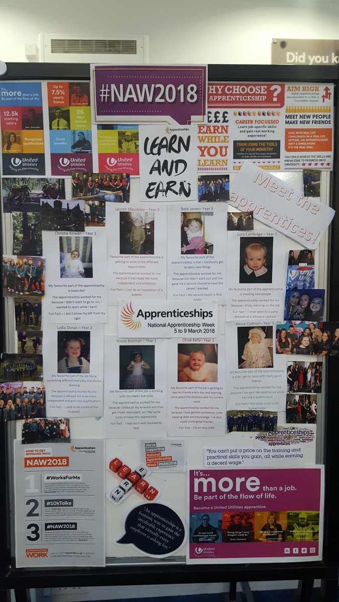 Wow! Look at the fantastic work that our labs team have put in to their 'Meet the Team' board for #NAW2018! Well done girls! #teamthirlmere #unitedutilities <a href="/uugroupplc/">United Utilities PLC</a> <a href="/UUApprentices/">UU Apprentices</a>