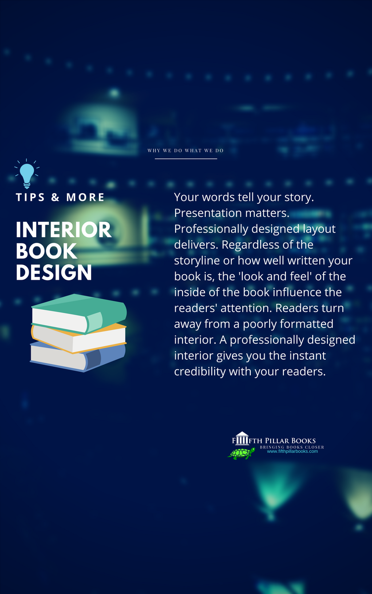 Fifth_Pillar's tweet photo. #TipsandMore by #FifthPillarBooks Readers turn away from a poorly formatted interior, regardless of the storyline. A reader can discern between a book interior 'designed' with a word processor and those done by a professional layout artist and typesetter. https://t.co/GID12avEuY https://t.co/LCDdxhlFfc
