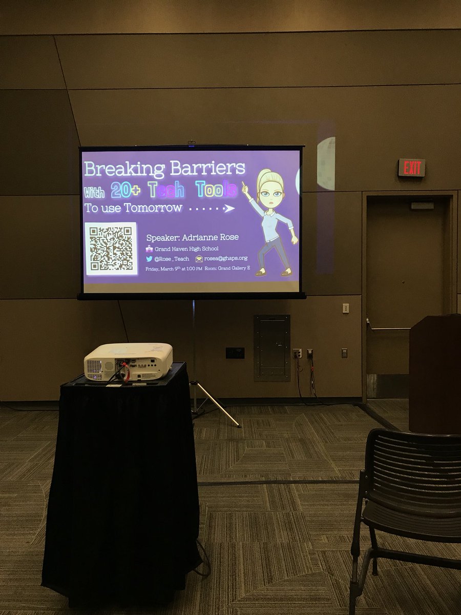 Rose_Teach's tweet image. Tech check ✔️✔️ Ready for tomorrow’s session! Let’s get this disco started! Friday 1:00 Grand Gallery E! #breakingbarrierswithtech #macul18