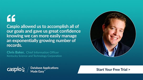 Caspio's tweet image. Caspio empowers you to easily create and customize applications to fit your unique business needs. Get started for free! casp.io/2ykzTwb #WhyCode? #lowcode