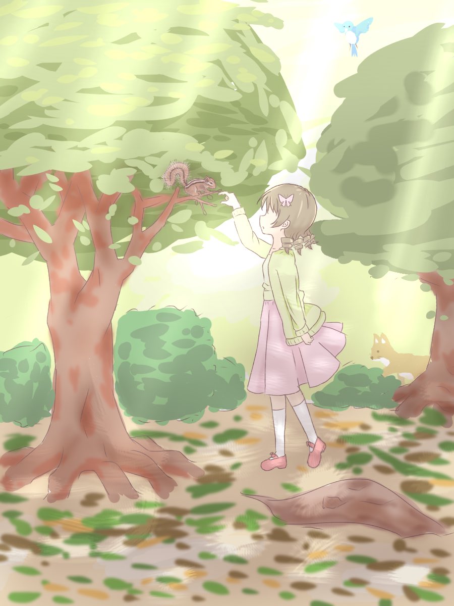 白ワンピースに麦わら帽子に のらきゃっと 月日だんご のイラスト