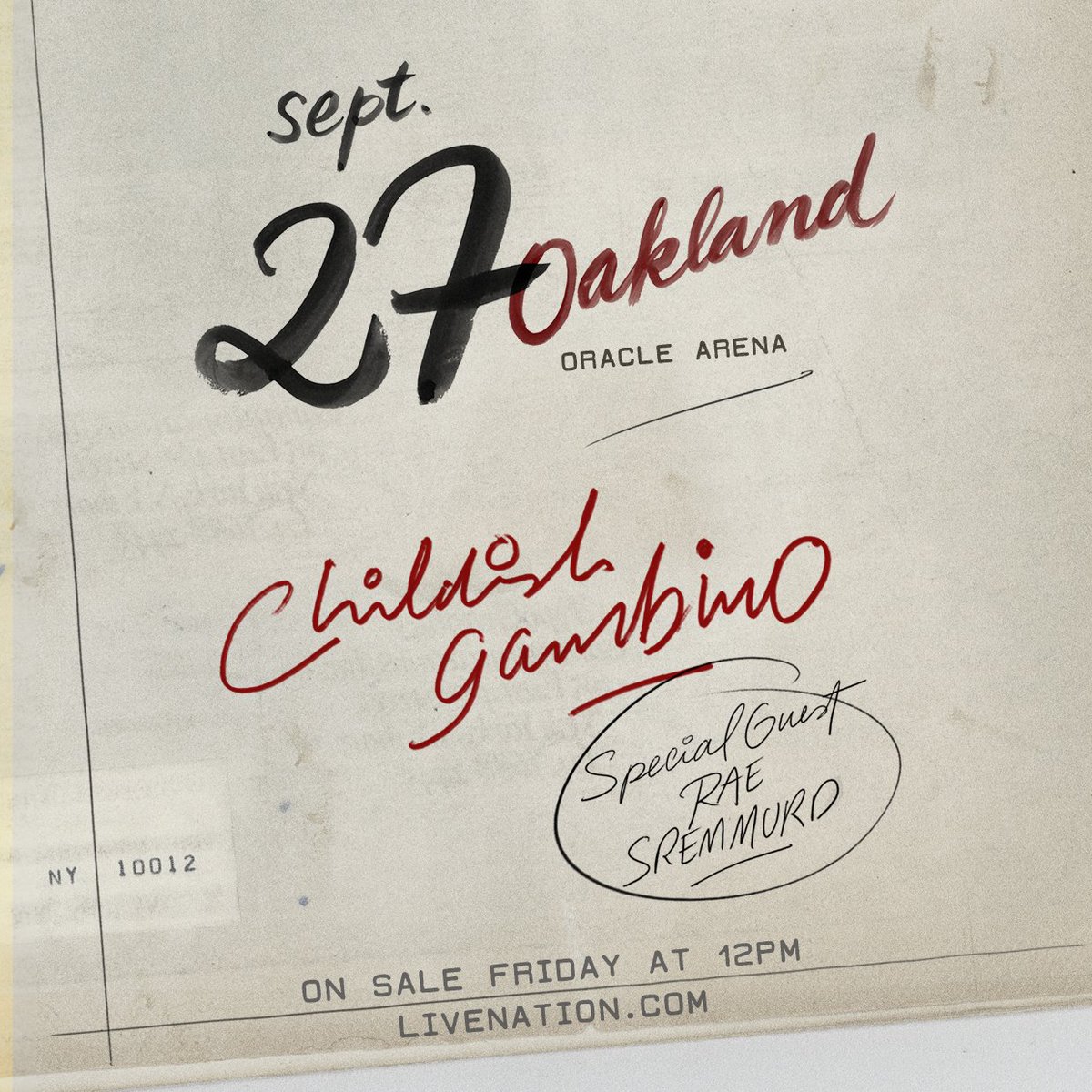 Get your Childish Gambino x Rae Sremmurd tickets on presale now!: @LiveNationSF is bringing another fire show to the Bay. This time with <a href="/donaldglover/">donald</a> and <a href="/RaeSremmurd/">Rae Sremmurd</a>! The two acts will be stopping by Oakland’s Oracle Arena September 27th and you don’t… thizzler.com/blog/2018/03/0…