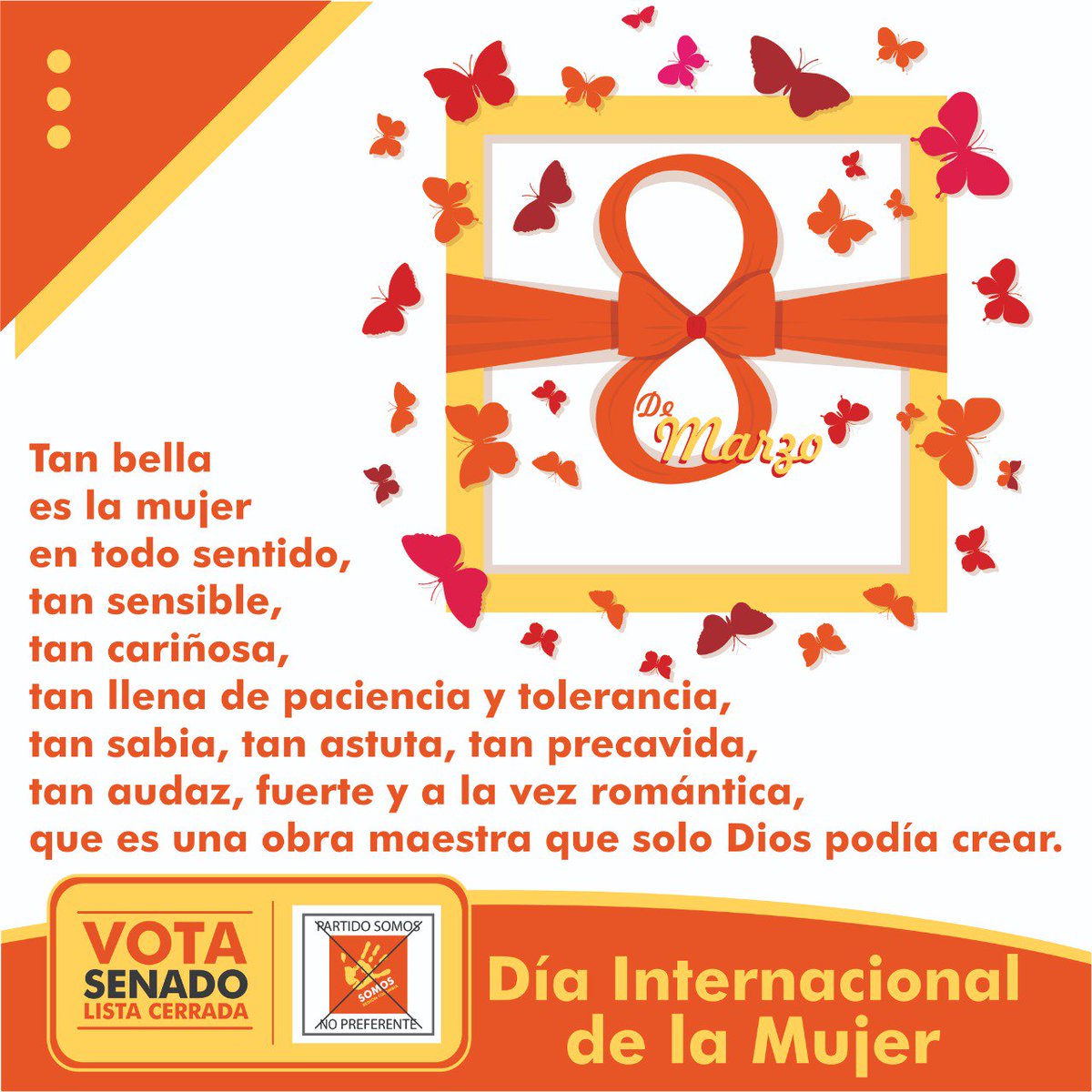 SomosSenado's tweet photo. #Gratitud hacia la creación mas bella que #Dios nos ha regalado.
#Feliz día de la #Mujer https://t.co/bvhACG5RUs