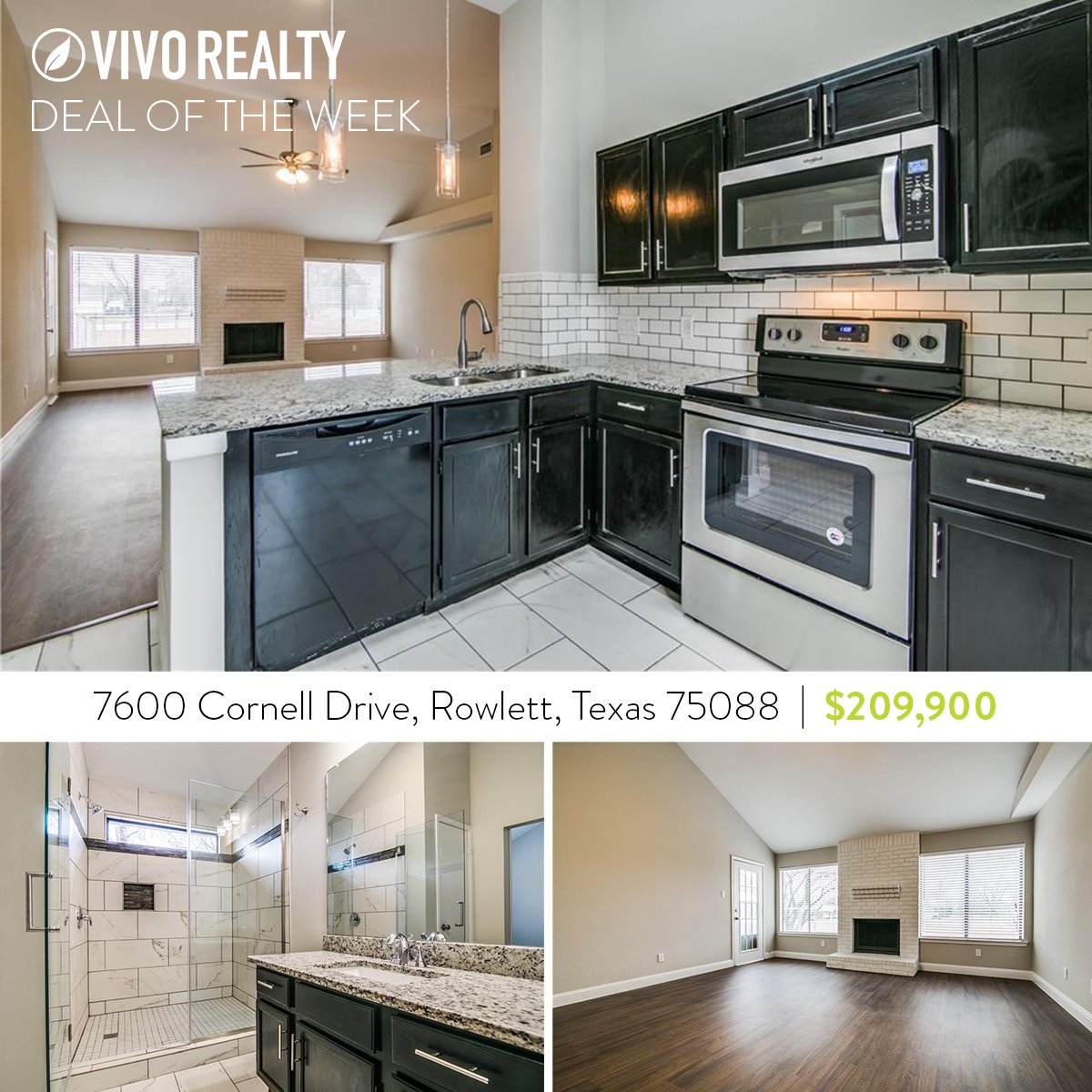 vivorealty's tweet photo. This Rowlett home has been fully remodeled inside and is stylish as ever - not only that, it is a STEAL at just $209,900! #DealOfTheWeek #FindYourDreamHome #Reno #StartLiving Contact Emily Herrig Realtor for more info at 469-759-9613 for more info! https://t.co/fu1QZAHPmt