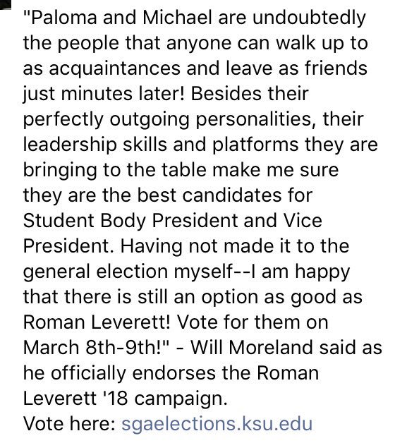 morelandmarsh18's tweet photo. Statement from Will Moreland as he officially endorses the Roman Leverett campaign! Make sure you vote! Vote here: https://t.co/hnG7lPXkUs https://t.co/7Lts6QJY0C