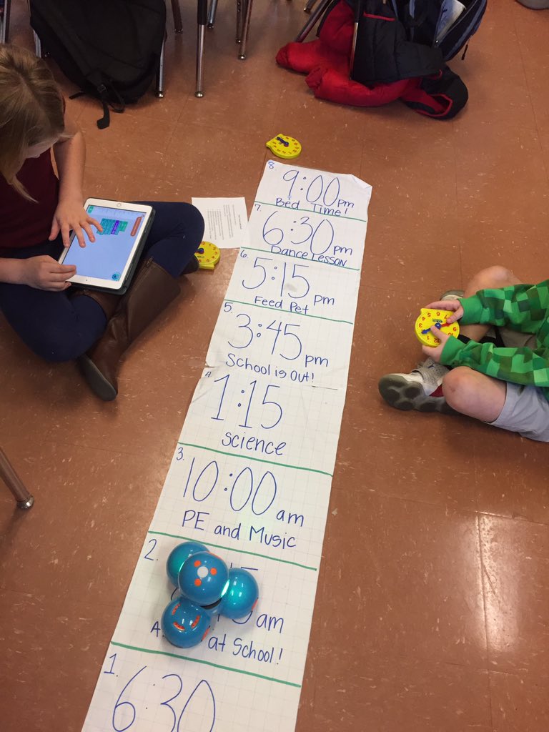 HollandEdTech's tweet photo. #Time with #Dash! #Coding Dash to the correct time &amp; with the correct animation! @TurnerBartelsK8  @WonderWorkshop #DashandDot #HCPSTeach @HCPSINTERNS https://t.co/sdClI0cZbg