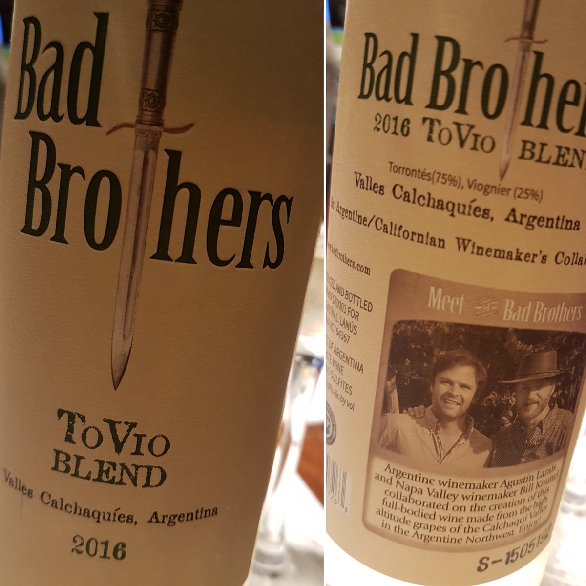 Hoy, junto a <a href="/badbrotherswe/">Bad Brothers WE</a> <a href="/agustin_lanus/">Agustín Lanús Wines</a> Torrontés&amp;Viogner Un destacado blanco desde los Valles Calchaquíes!!!