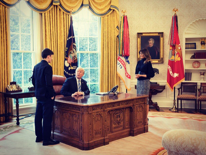 Wonderful to meet <a href="/KyleKashuv/">Kyle Kashuv</a> today. His message of unity is one we should all share. Thank you for visiting us at the <a href="/WhiteHouse/">The White House</a> &amp; hope you enjoyed your surprise meeting with @potus! Wishing you much success w <a href="/TheReachOutApp/">ReachOut App</a>.