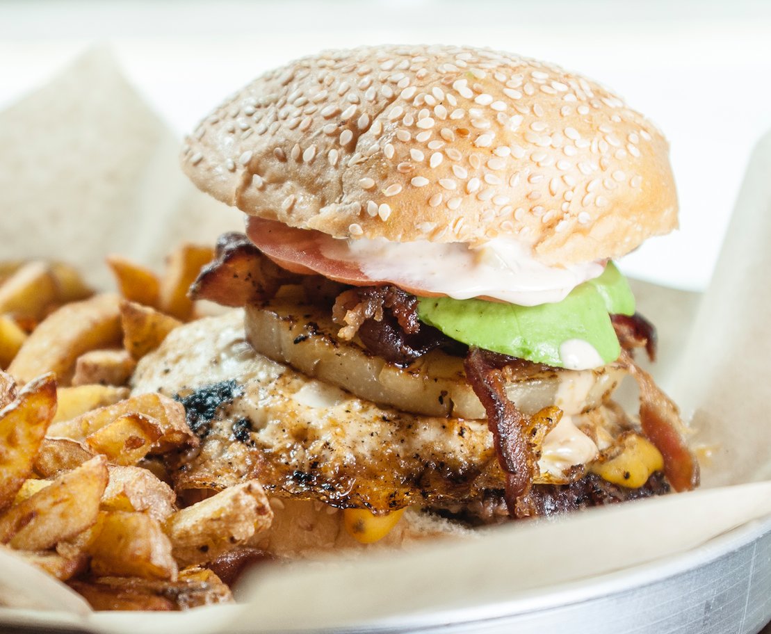 Want to try something new? Our Hangry Hawaiian offers a delicious combination of grilled pineapple, crispy double smoked bacon, a fried egg, fresh avocado and of course, our delicious #hangrysauce!