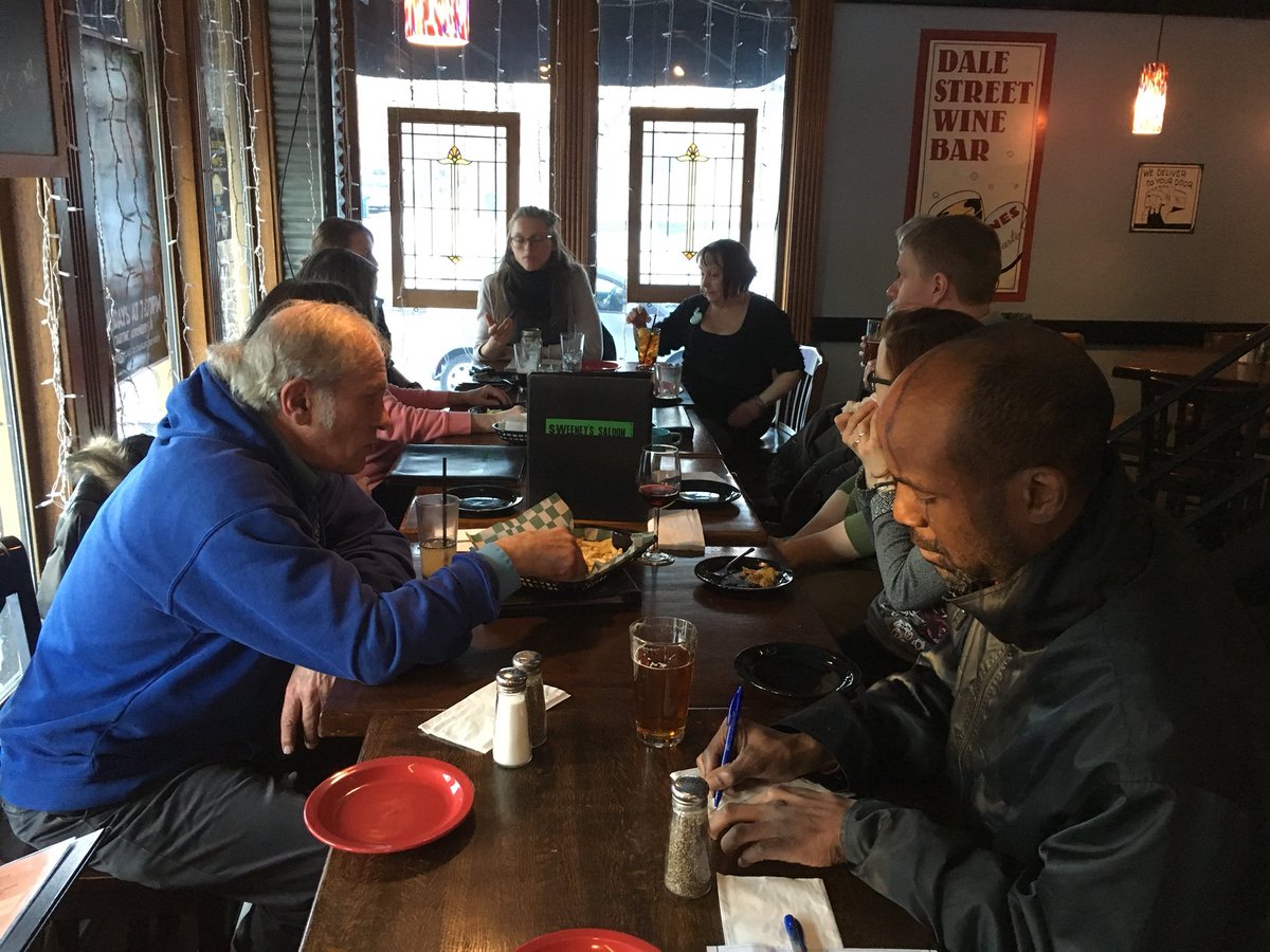 MNGreens4CD's tweet photo. Our Zero Waste social is going strong at Sweeney’s Saloon right now! Going till 7pm! Come on over! https://t.co/1tw11Kd5ys