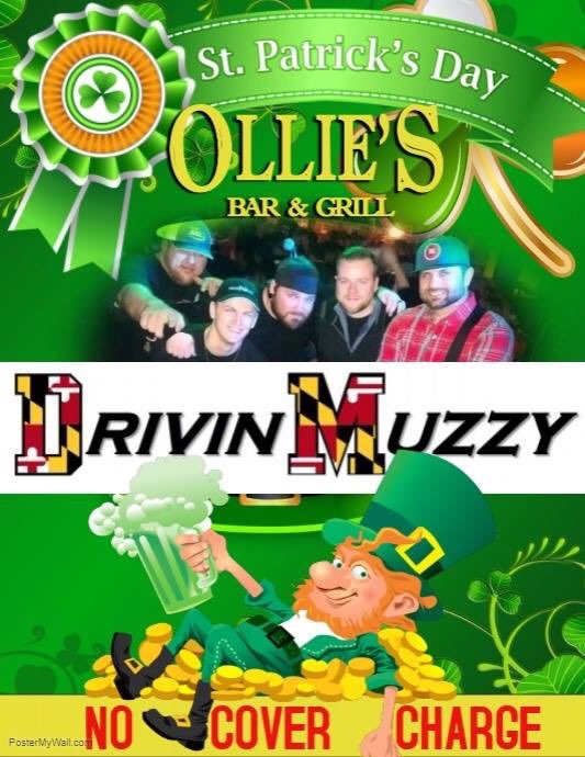 ollies_bar's tweet photo. St. Patrick Day Party @ Ollie's With DRIVIN MUZZY Saturday March 17 Food Specials Drink Specials Shooter Girls and No Cover Charge!!! https://t.co/otbDoL4zDT