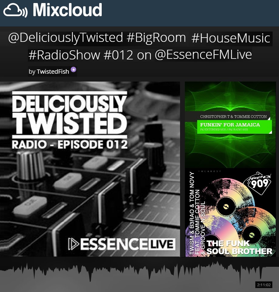 SO HONORED! KevinWebb &amp; SteveWest droppin Twism&amp;B3rao &amp; TomNovy ft TommieCotton &amp; GrooveNsoul 'FUNK SOUL BROTHER' DeepDubEstlMix &amp; ChristopherT &amp; TommieCotton 'FUNKIN FOR JAMAICA' - F4JextMix on DELICIOUSLYTWISTED RADIOSHOW-Ep012!
mixcloud.com/TwistedFishPro…