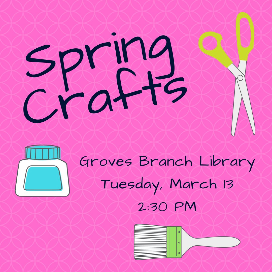 lubbocklibrary's tweet photo. Kids, come make crafts at #GrovesLIB during Spring Break, including kites to fly in the West Texas wind! https://t.co/559nAfJKqo