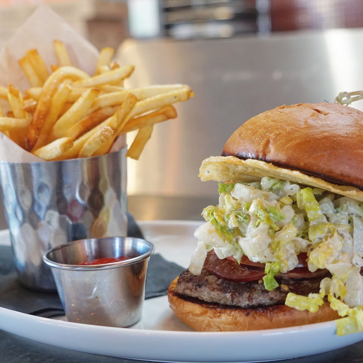 The classic-ish American meal with premium ingredients and unique combination of flavors at Homegrown Tap and Dough 🍟🍔😋