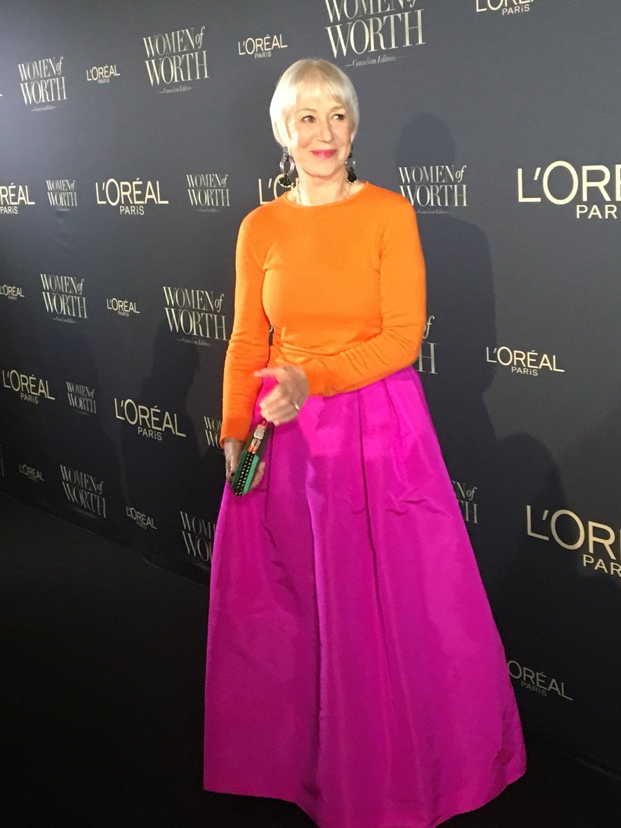 The incomparable #DameHelenMirren arriving at the @LOrealParisCAN #WomenofWorthCAN Awards. #InternationalWomensDay #IWD2018