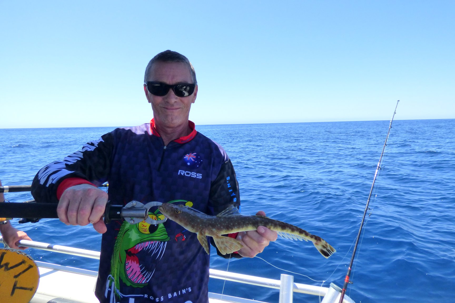 Hook-Eze_Official on X: Ross Bain, inventor of Hook-Eze, with his first  flathead of the day, fishing Sea Time Charters, Gold Coast, Australia.  #fishinggoldcoast #fishingaussiewaters #flathead #lizard #lizardfishing   / X