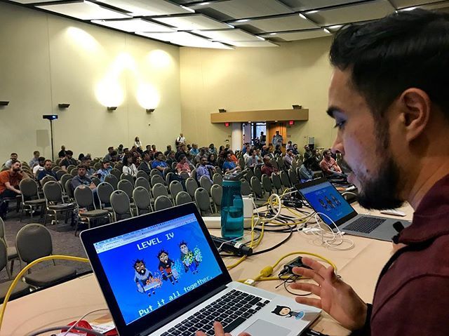alansangma's tweet photo. Leveling up with @_jcfranco and @driskullm at #DevSummit2018! #esri https://t.co/rDKUhdeInj