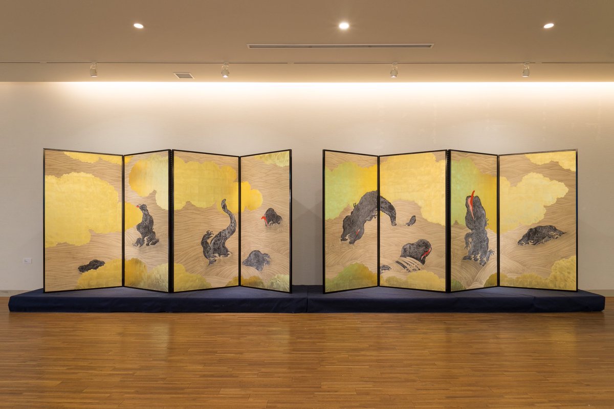 丹羽 優太 Niwa Yuta A Twitteren 大山椒魚を中心に日本画を描いています 私の作品もっと沢山の人に広がれ祭り 大山椒魚 オオサンショウウオ 日本画