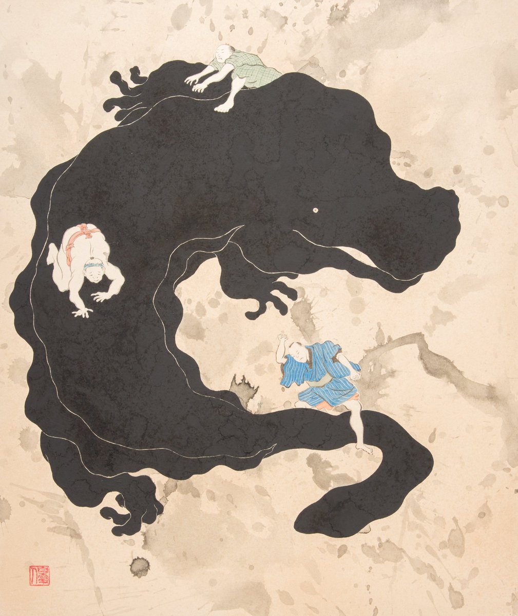 丹羽 優太 Niwa Yuta 大山椒魚を中心に日本画を描いています 私の作品もっと沢山の人に広がれ祭り 大山椒魚 オオサンショウウオ 日本画