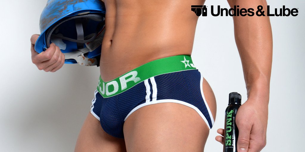 Hot tools when it's time to get to work! @jor_underwear electro blue #jockbriefs &amp; @spunklube silicone #lubricant. #undergear #get2work
