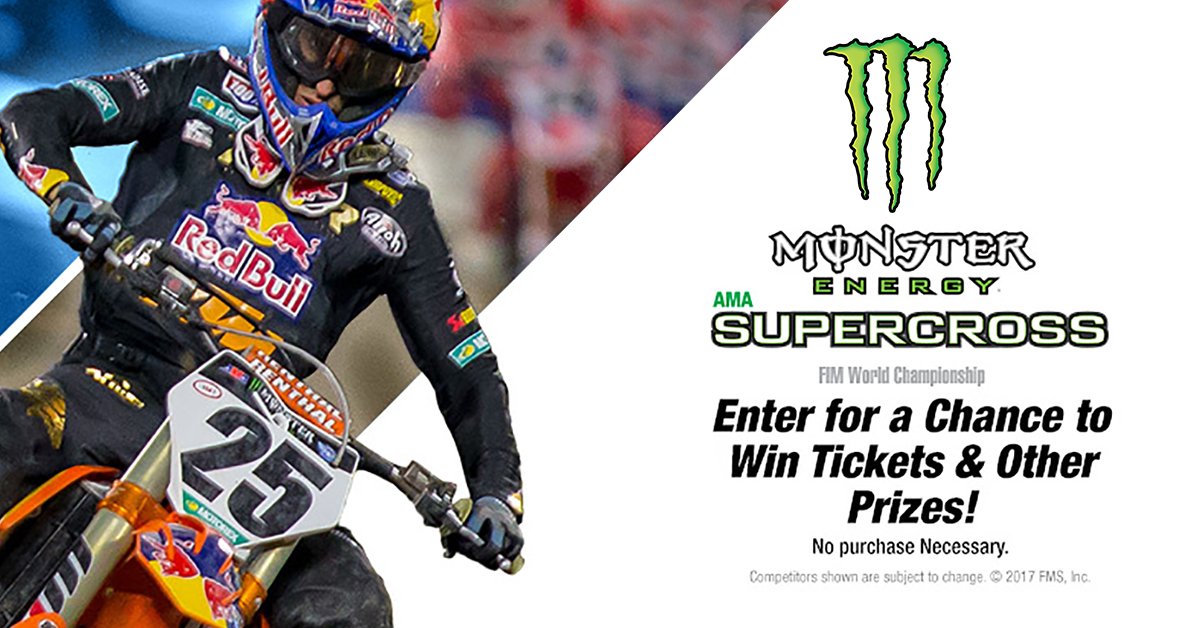 TeresaNull's tweet photo. WIN TICKETS:  Monster Energy Supercross @GilletteStadium #Contest @SupercrossLive #SXNE - https://t.co/AOFWzgW1W9 https://t.co/JB4Sj57TAx