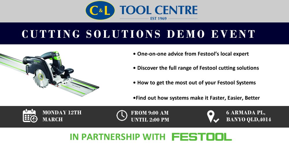 CLToolCentre's tweet photo. Mark your calendars for the Festool Demo Event at C &amp; L Tool Centre! https://t.co/EUPIMYmRoV