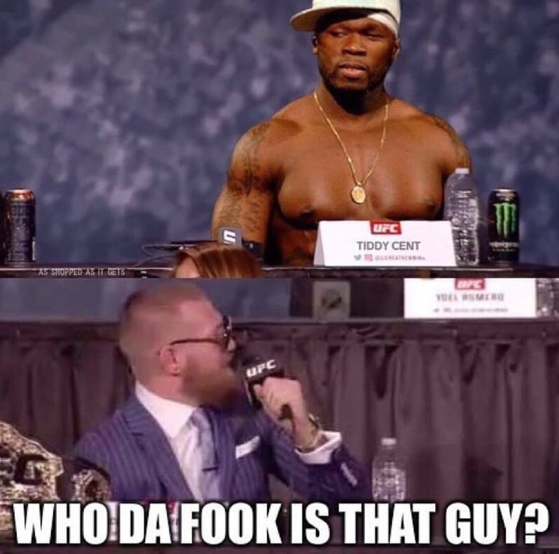 StudShowRadio's tweet photo. We all know that Conor knows damn well who the best rapper alive is! GGGG-UNIT! #conormcgregor #50cent #gunitfamily #indaclub https://t.co/ffKCarIf1Y