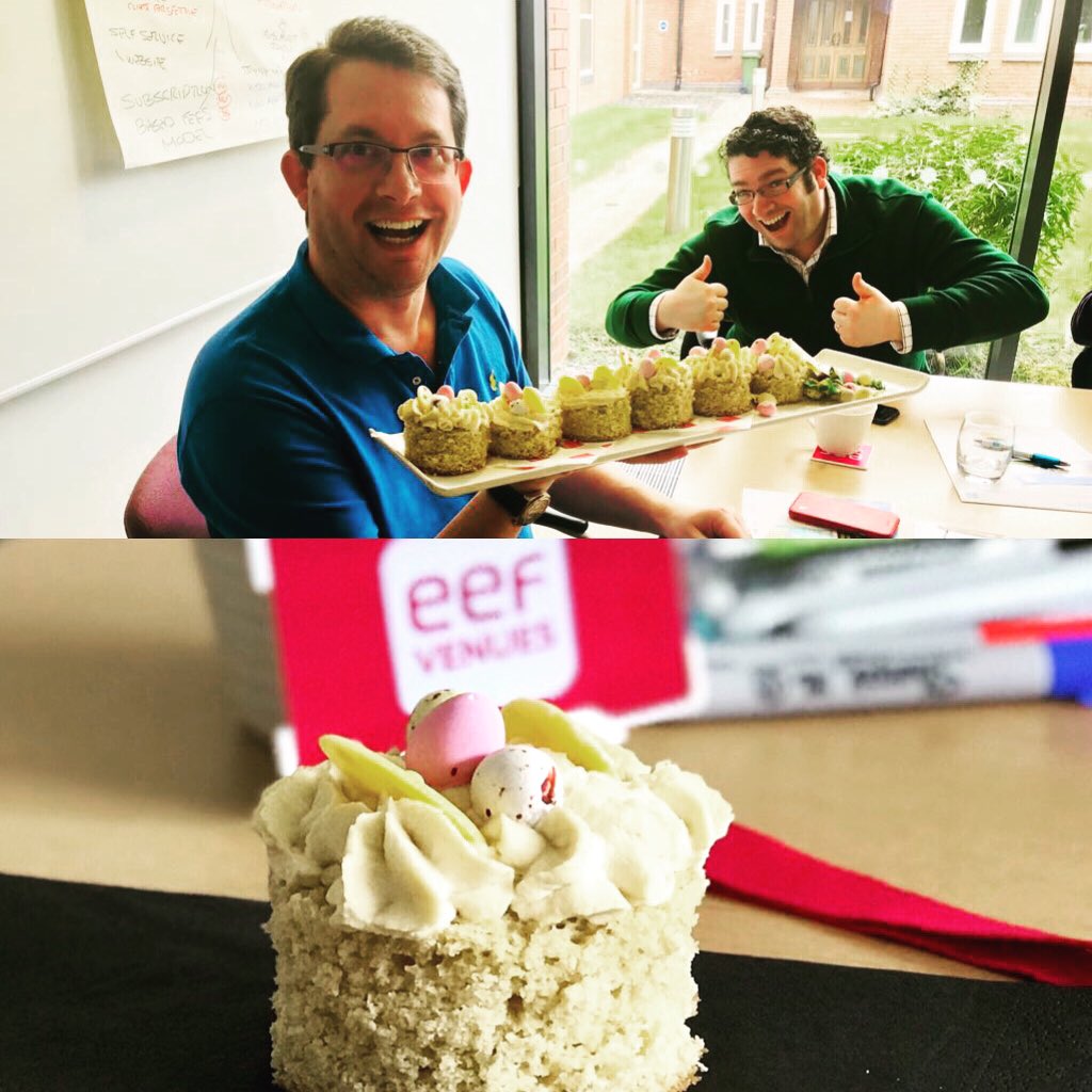 Thank you to @EEFJohn and the team @eefvenues #woodlandgrange #Leamington for organising this little surprise for the @Dafferns partners. As you can see they love cake! 😊