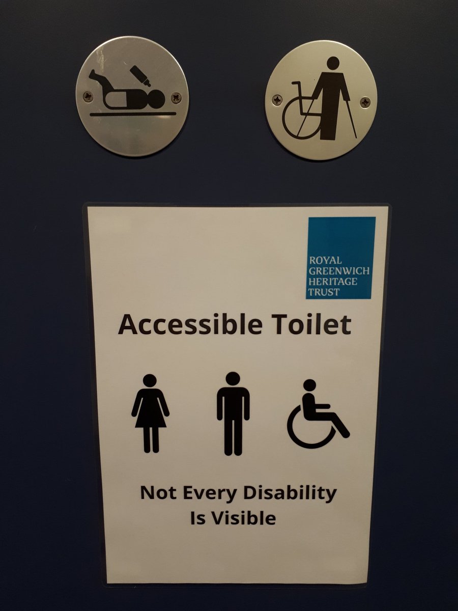 Great #accessibility sign especially the reference to invisible #disability @GreenwichHC #museums