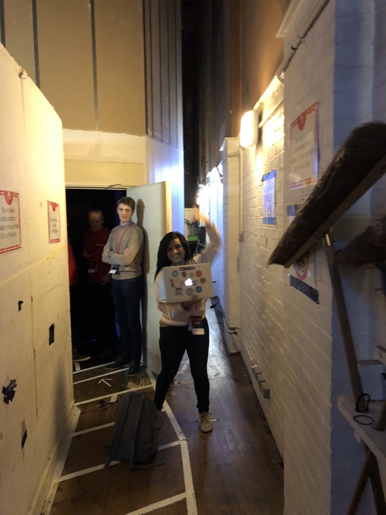 mehlah's tweet image. Hello #BathRuby backstage 🙈