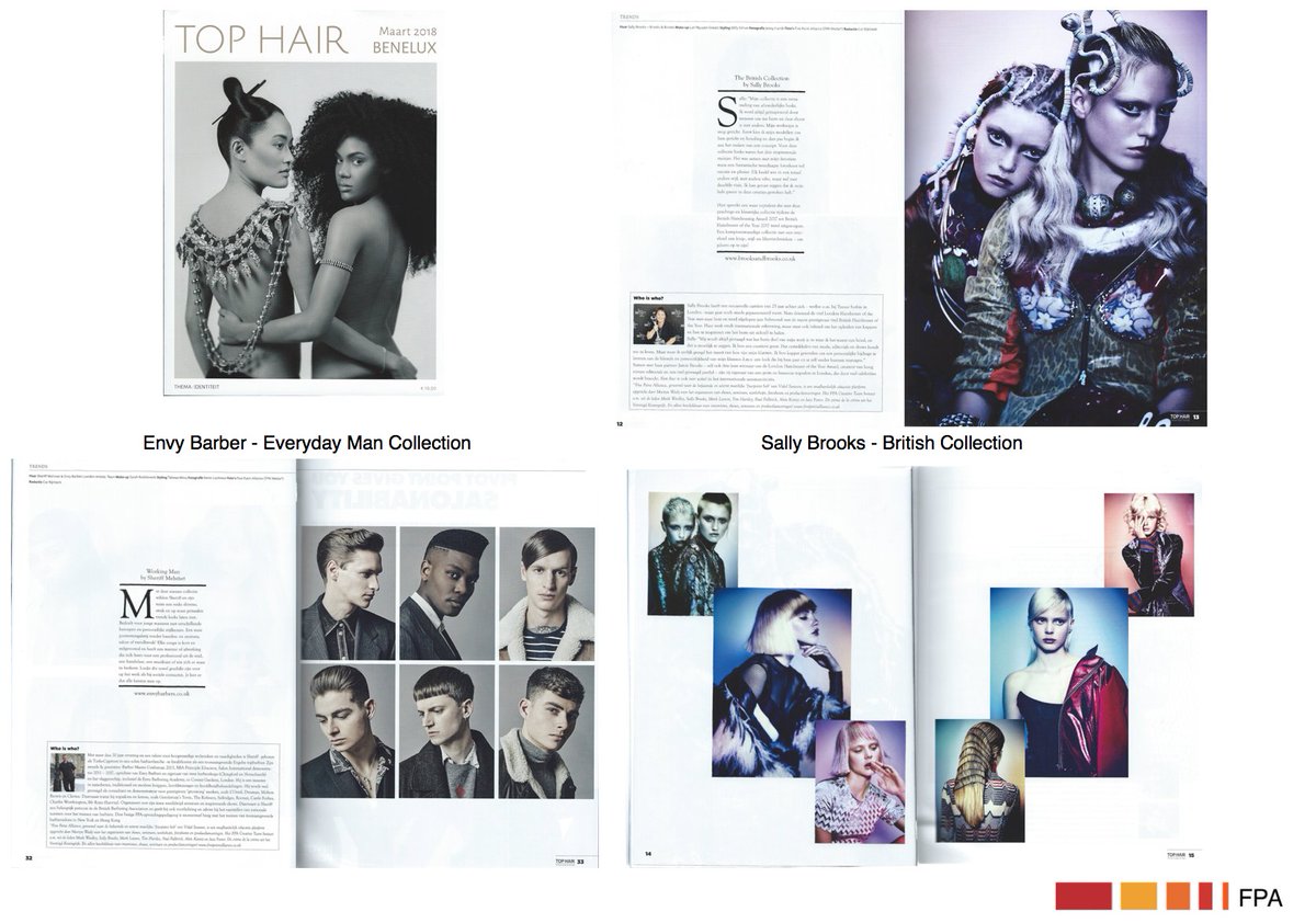 Thanks to <a href="/tophairbenelux/">De TOPHAIR redactie</a> for 6 full beautiful pages of coverage for FPA artists <a href="/BrooksHair/">Brooks and Brooks</a>  and <a href="/envybarbers/">ENVY BARBERS</a> #hairstyles #creativehair #hairfashion