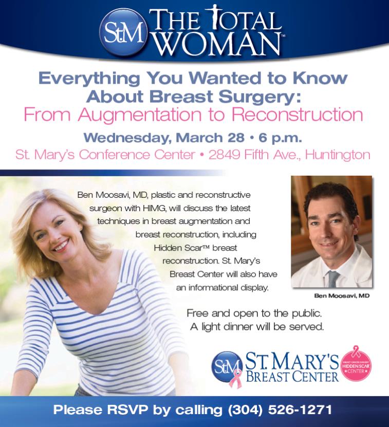 StMarysMed's tweet image. Still have some seats open for this great @StMTotalWoman event! RSVP to (304) 526-1271 today! #BreastSurgery #HiddenScar