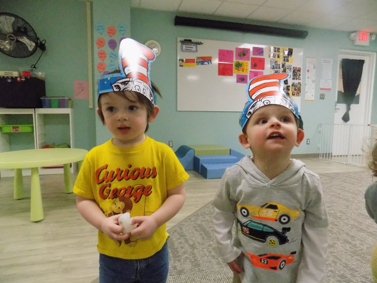 ACBabyBulldogs's tweet photo. To celebrate #nationalreadingmonth, we had a Dr. Seuss party!  Complete with a visit from the Cat in the Hat! https://t.co/AEBKZC1ctY