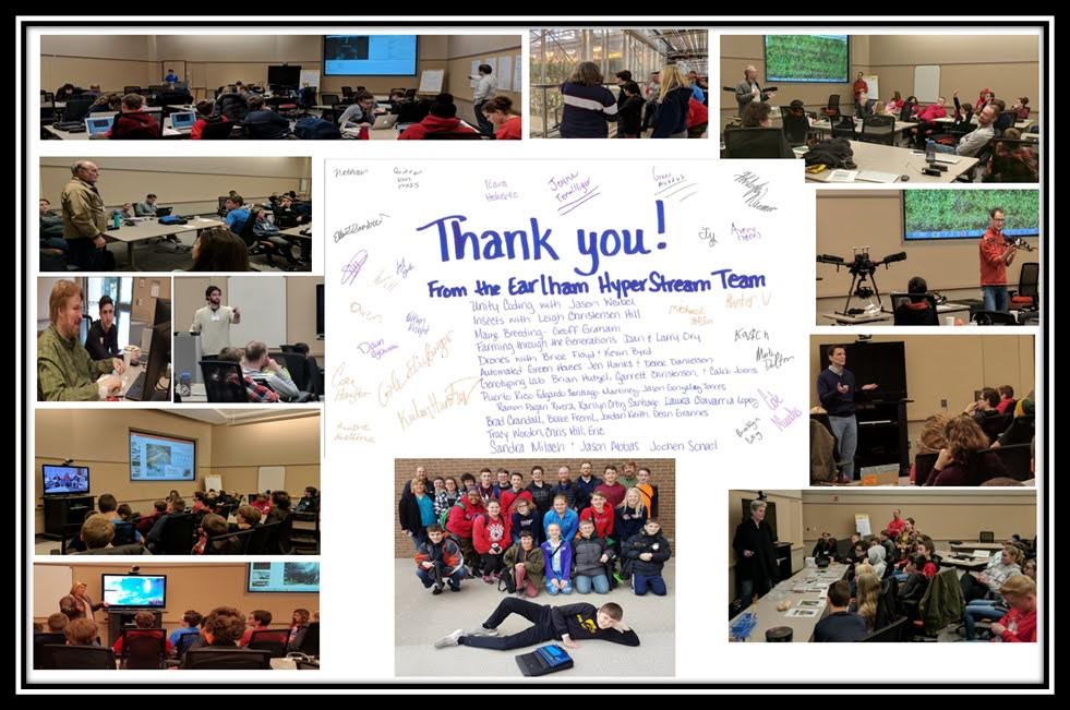 EarlhamSchools's tweet photo. Thank you to @DuPontPioneer for their partnership in the #Hyperstream program. 33 Earlham students had and awesome opportunity to learn about #STEM careers through farming, Ag, business, programming and #unity3d at their Johnston Campus. https://t.co/CcV7nixY4H