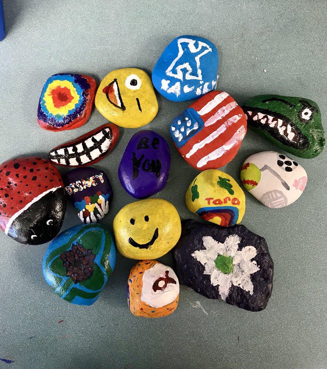 We are “rocking” in the art room! Love teaming with Marty Santos <a href="/teachartsantos/">Marty Santos</a> to share the message to our Cheetahs...There is Only One You! YOU are special, make your mark❗️#WEareLakota #cheetahstweet