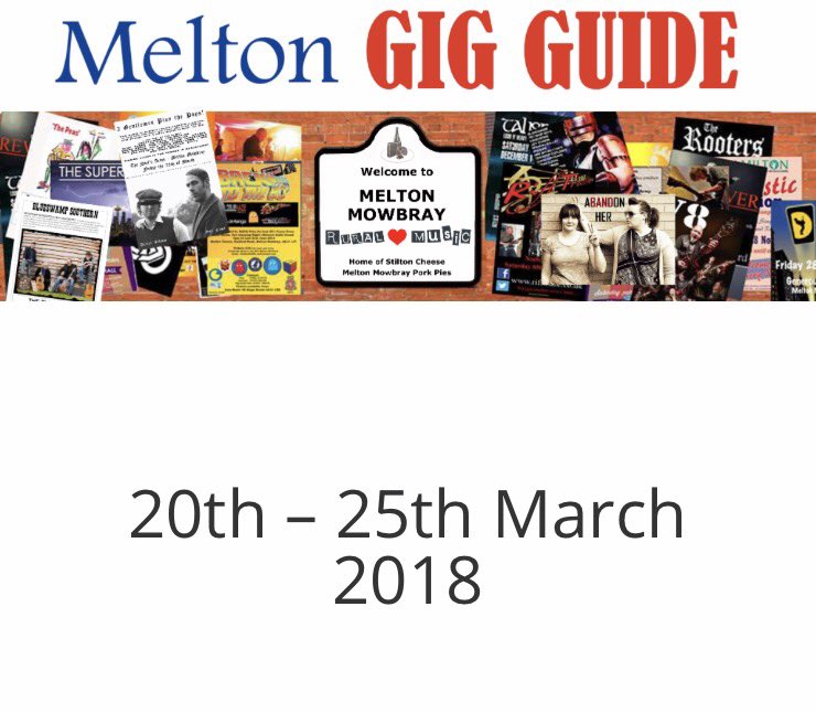 MeltonGigGuide's tweet photo. For a Full listings of this weekends entertainment. go to: https://t.co/zlOElTtxes can't find it? #GigGuideIt https://t.co/pM0x1T29Kv
