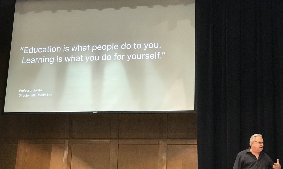 downrightdave's tweet photo. The difference between education and learning. #ucet18 https://t.co/JdB13KoRsZ