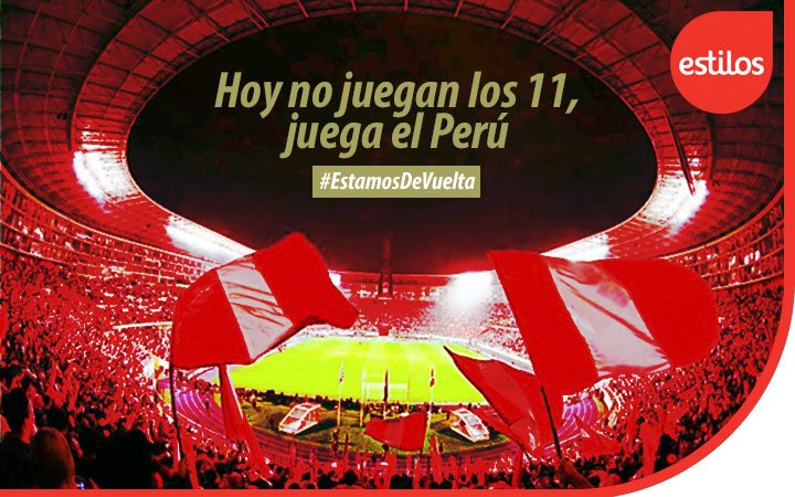 TiendasEstilos's tweet photo. 🚩La emoción siempre será la misma😍, ver a nuestra #Blanquirroja en la cancha. #EstamosDeVuelta #ContigoPerú #PerúVsCroacia https://t.co/bIw28fxjFB