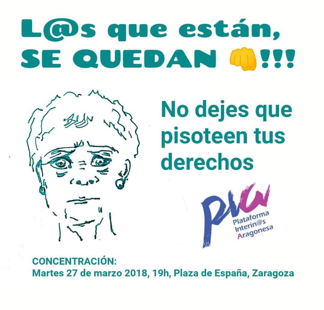 anabenii's tweet photo. A ver si vamos tod@s! #Estabilidadinterina #estabilidadinterinos @PIAragonesa #Zaragoza #EducaAragón #docentesinterinxs #interinosenlucha @peducaragon @cgt_ense_aragon @GPSOEAragon @chunta #EREmasivo @PodemosZaragoza @estab_interinos https://t.co/Olkyxm57oa