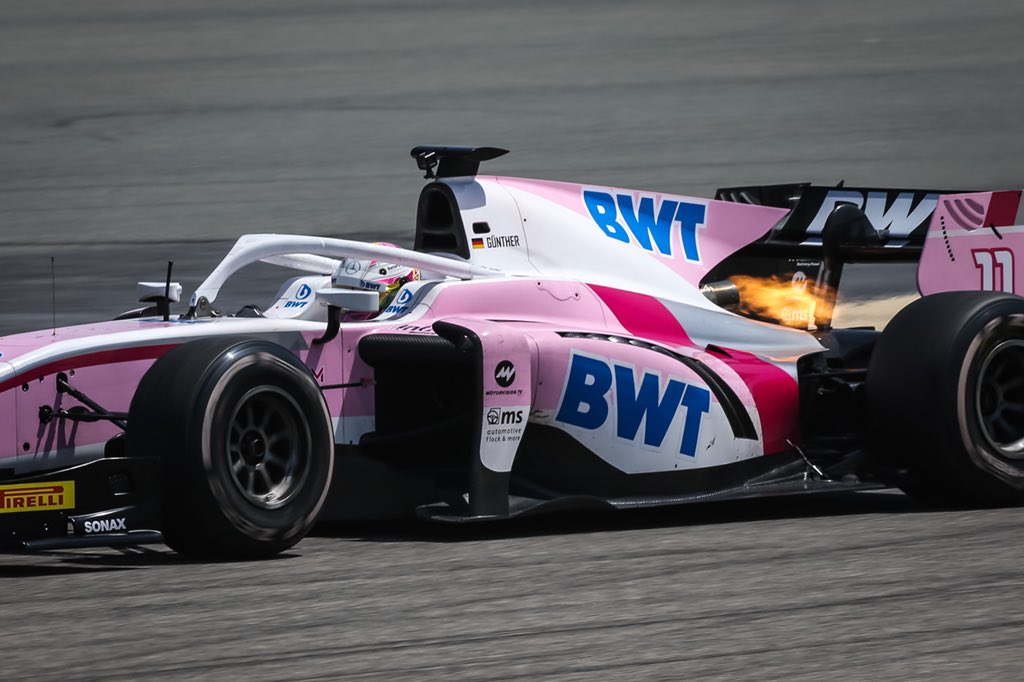 ArdenMotorsport's tweet photo. Welcome back to #F2 testing Both #panthers are ready and waiting to start their full race simulations #pinkpanthers #flamingfridays https://t.co/YFzkZgMTQd