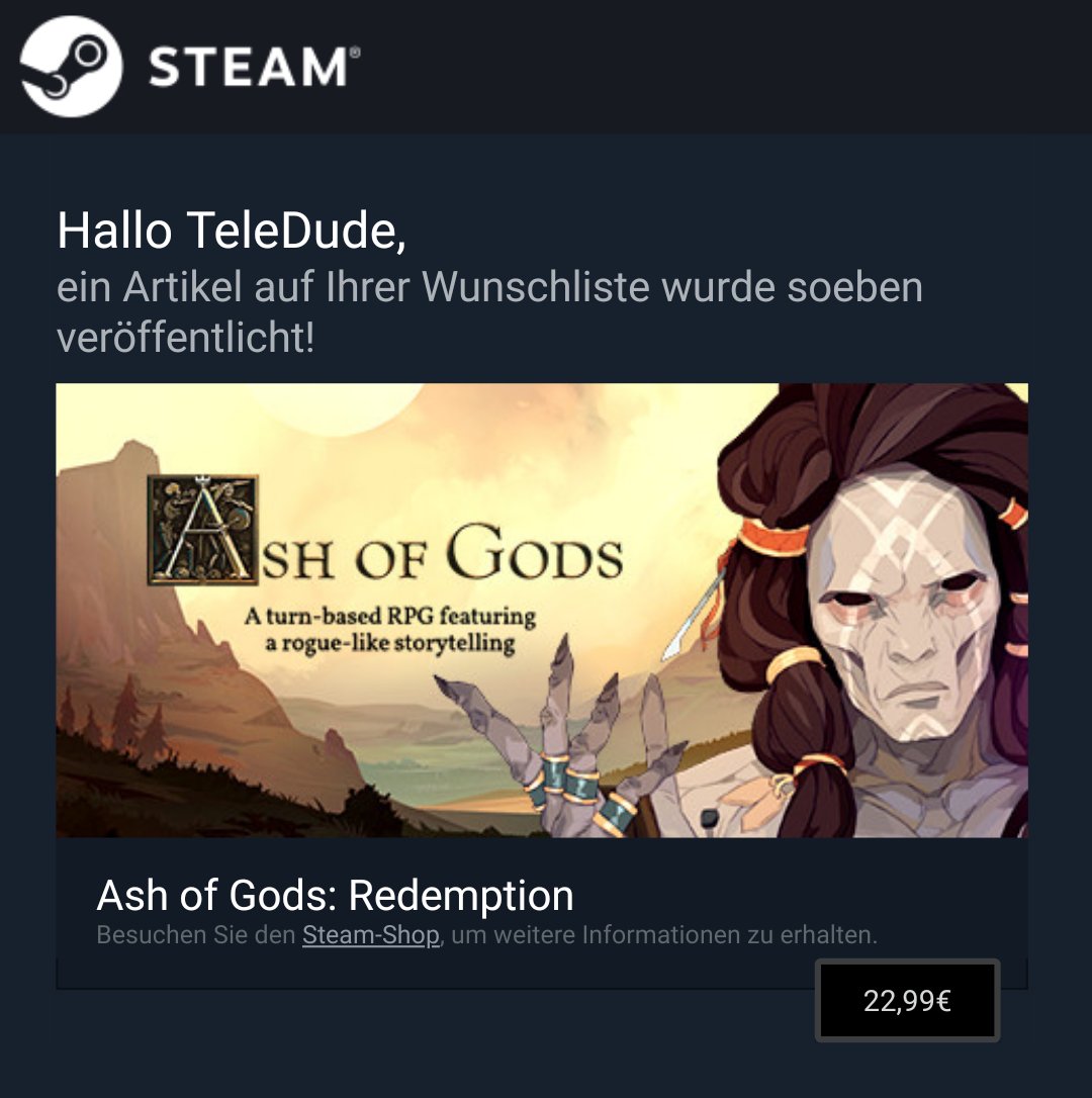 TeleDude's tweet photo. #AshofGods ist jetzt verfügbar. Knapp 23,- find ich sogar echt einen Schnapper.  #gotmyselfagame #noonespayingmeforthis #buttheyshould #hehebutt https://t.co/hhkvvG2Kgy