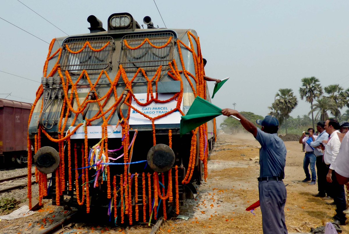 First Parcel Cargo Express Train of South Eastern Railway flagged of from Sankrail Goods Terminal Yard on 22.03.18.towards Kalyan, Mumbai