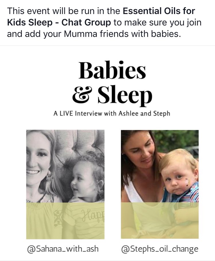 stephsoilchange's tweet photo. I’m am beyond excited for this interview!!  

Join this open group to learn more about using essential oils to help get your sleep back!!  
#sleepless #tiredmum #newmum #needsleep #doterra #doterramum #Sleepybaby 

https://t.co/K0QnQhQ2vD https://t.co/CHfWsvsgNp