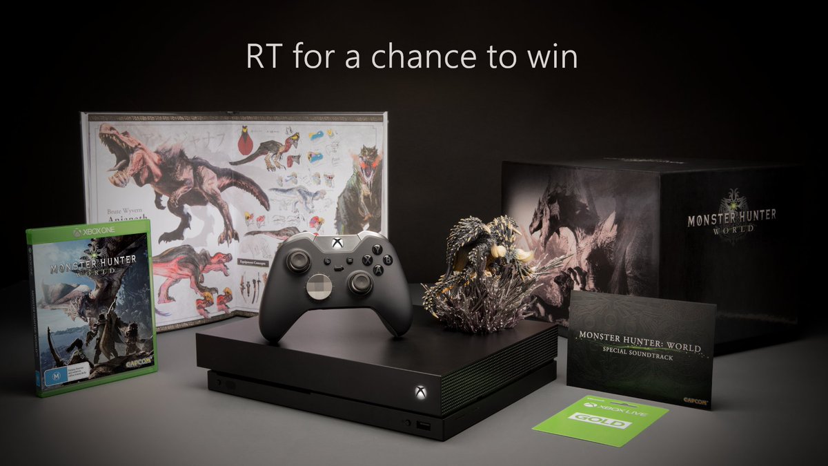 XboxCanada's tweet photo. RT and follow for a chance to win a gigantic Monster Hunter: World prize pack. NoPurchNec. Ends 03/30/18. #Sweepstakes rules: https://t.co/Vbz5KRrNMk https://t.co/gE12ZBAOGc