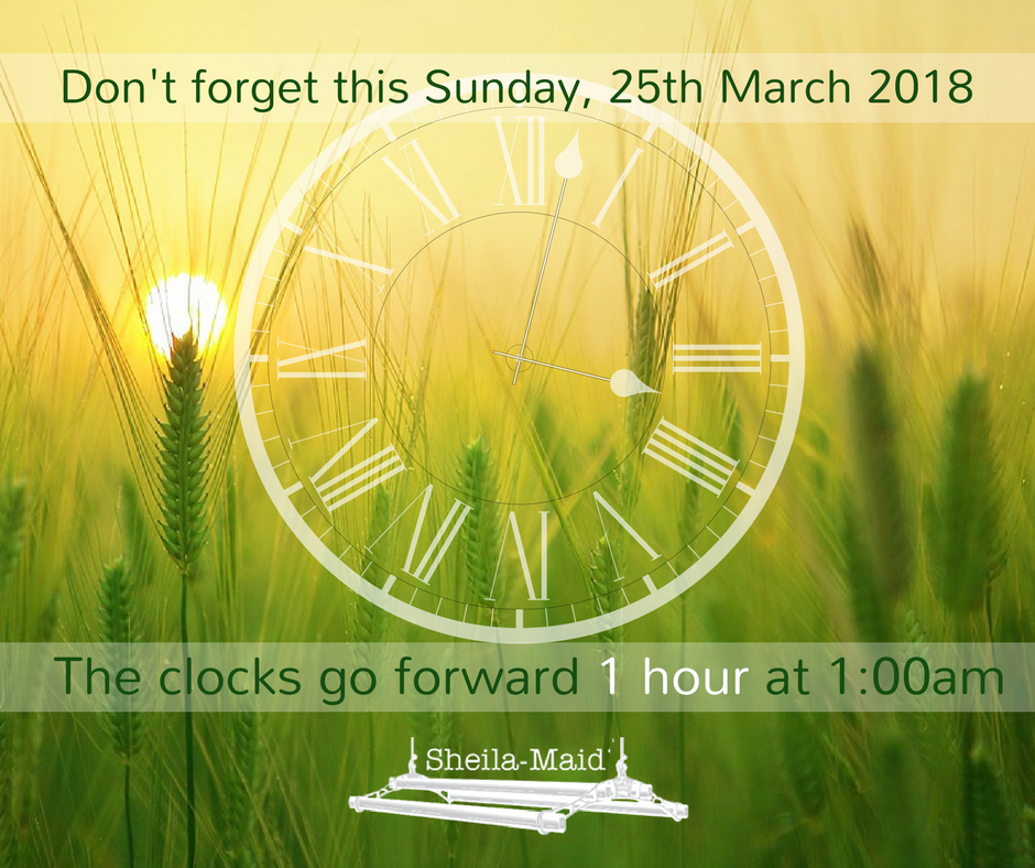 TheSheilaMaid's tweet photo. The clocks go forward by an hour this Sunday. This marks the start of the days getting longer and means more daylight in the evenings which we love!🌞🧡

 🕔 So don't forget to set your clocks! 🕒 #clockschange #clocksgoforward #summer https://t.co/nuRw42UeDr